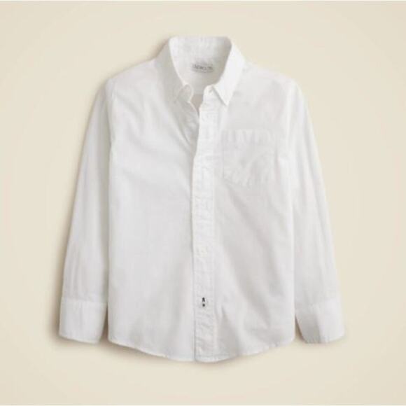 J. Crew Kids' 100% Cotton Stretch Poplin Button-Down Shirt CA376 White Sze 6 NWT - Picture 1 of 2